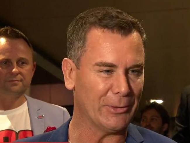 Wayne Carey denies he was carrying anything illegal. Picture: Nine News