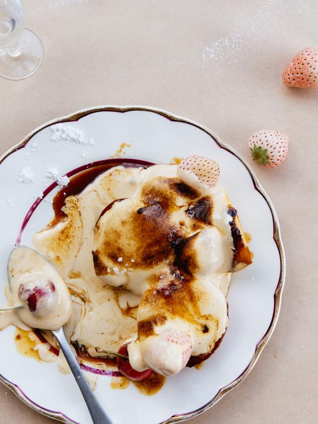 Butterscotch Summer Fruit with Marsala Sabayon. Picture: Elise Hassey