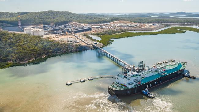 Santos loads LNG aboard an export tanker. Pic: Supplied