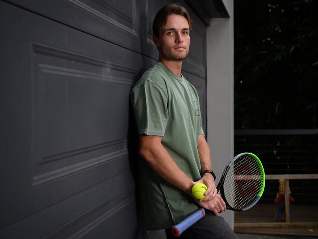 Australian tennis player Chris O'Connell at his Sydney home. Picture: Dan Himbrechts/AAP