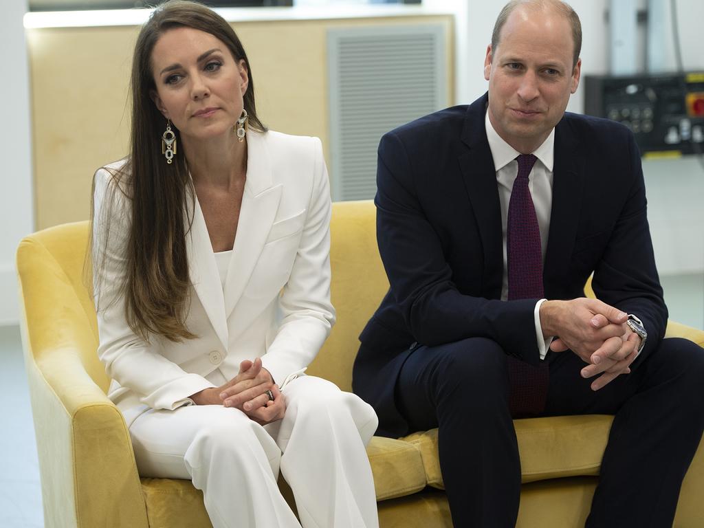 Kate Middleton wore a white suit on Windrush Day. Picture: Eddie Mulholland/WPA/Getty Images