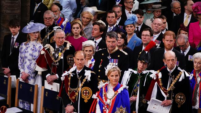 Prince Harry was shunted to the third row. Picture: Yui Mok – WPA Pool/Getty Images