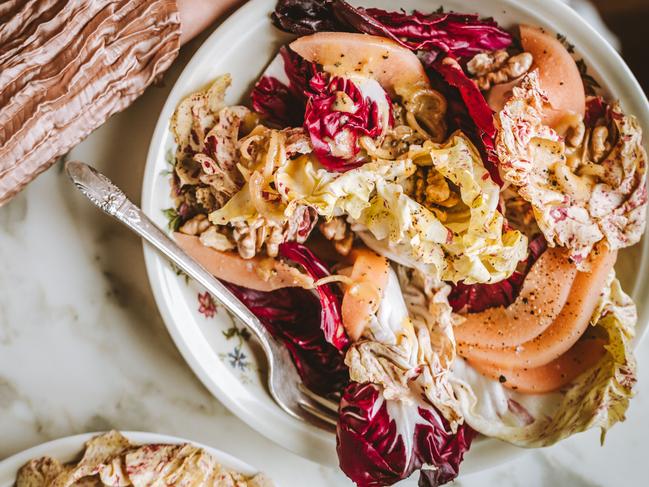 Pink Radicchio Salad with Poached Quince. Le Sud: Recipes from Provence-Alpes-Cote d'Azur by Rebekah Peppler. Photography by Joann Pai. Chronicle Books.