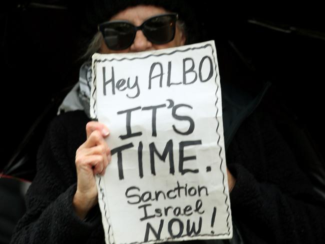 The rally outside Mr Albanese’s office is one of a string of nationwide rallies. Picture: NewsWire / John Appleyard