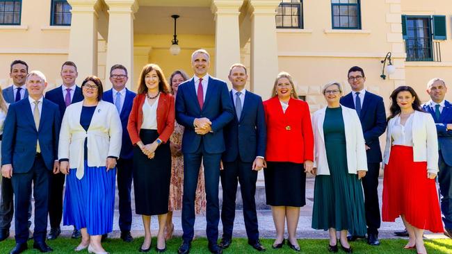 Peter Malinauskas and members of his Cabinet and out ministry at a swearing in ceremony at Government House on April 15, 2024. Picture: supplied