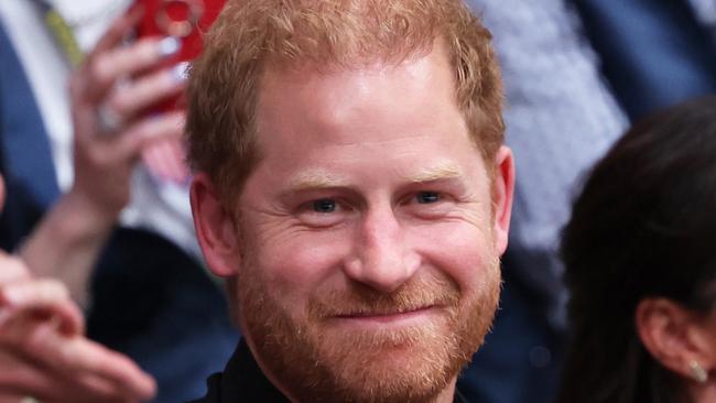 DUESSELDORF, GERMANY - SEPTEMBER 13: Prince Harry, Duke of Sussex attends the Wheelchair Basketball Finals between USA and France at Centre Court, Merkus Spiel-Arena during day four of the Invictus Games DÃÂ¼sseldorf 2023 on September 13, 2023 in Duesseldorf, Germany. (Photo by Chris Jackson/Getty Images for the Invictus Games Foundation)