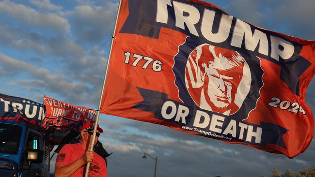 A Trump supporter near his Mar-a-Lago in Palm Beach, Florida. Picture: AFP