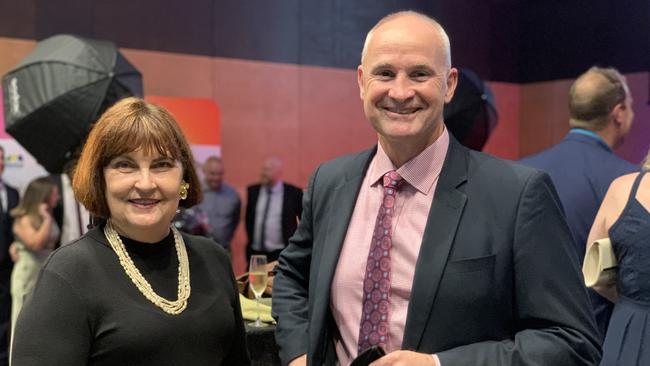 Mackay MP Julieanne Gilbert and Regional Development and Manufacturing Minister Glenn Butcher at the MECC on July 20 for the 2022 Queensland Mining Awards.