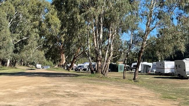 The Yarrawonga campground where violence erupted. Picture: Brayden May