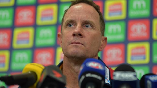 Adelaide Crows coach Don Pyke ahead of Friday's AFL preliminary final in Adelaide. Picture: AAP