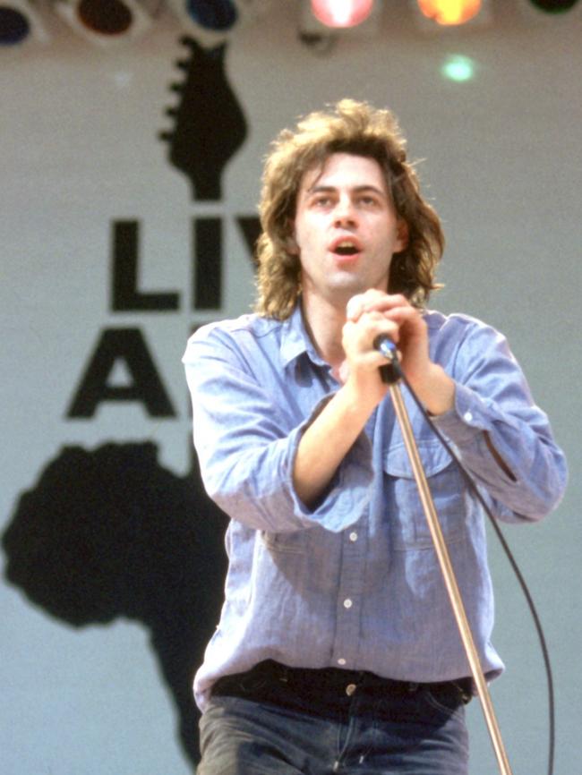 Geldof pictured performing at Live Aid with The Boomtown Rats. Picture: supplied