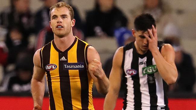 Tom Mitchell booted two crucial goals in the final term. Picture: Michael Klein