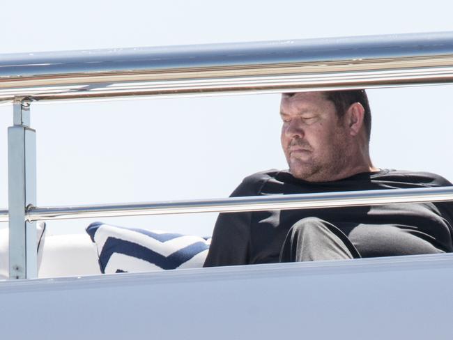 James Packer on his yacht IJE. Picture Ella Pellegrini