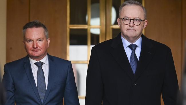 Energy Minister Chris Bowen and Prime Minister Anthony Albanese. Picture: NewsWire/Martin Ollman