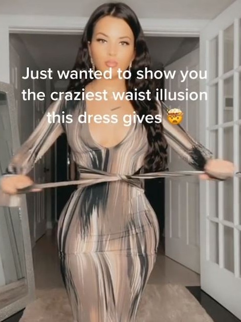 It’s caused by the tie waist on the $52 Fashion Nova garment. Picture: TikTok