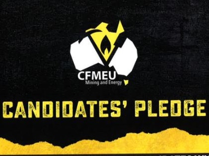 The CFMEU Candidates' pledge. Picture: CFMEU.