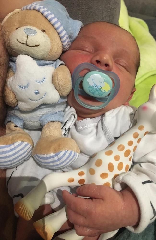 Baby Liam Parkinson, born on May 22 weighing 3.89kg to an Australian couple via surrogacy. Picture: Supplied