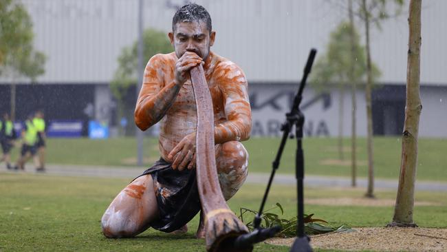 The Welcome to Country ceremony on day three of the 2023 Australian Open at Melbourne Park. Picture: Getty Images