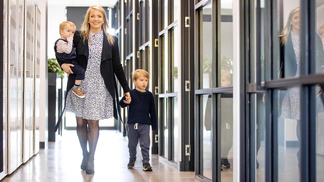 Lawyer Michel Margalit juggles large class action suits with caring for her two young boys. Picture: Mark Stewart