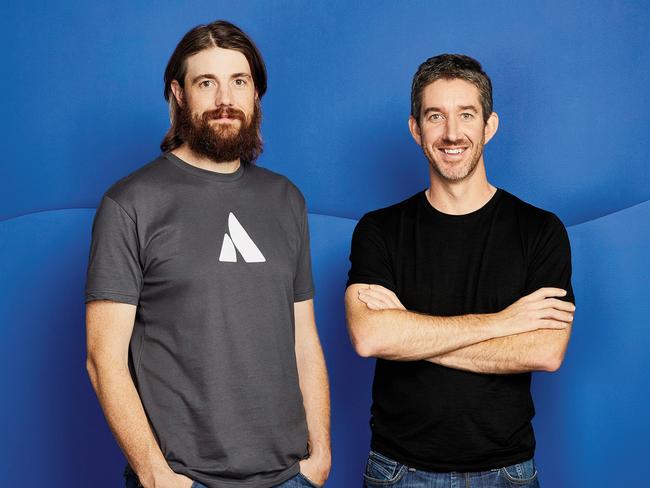 Mike Cannon-Brookes (left) and Scott Farquhar. Source: Atlassian