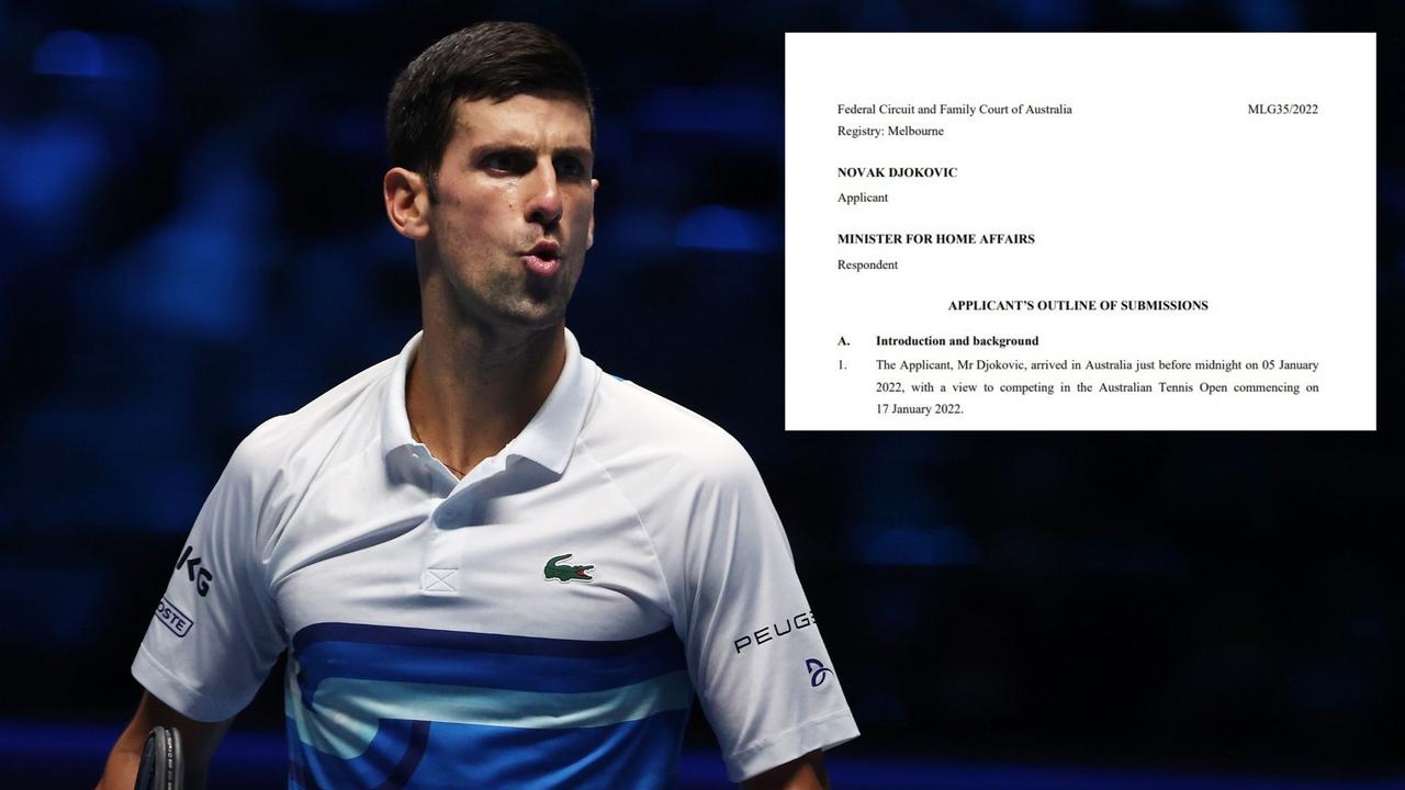 Tennis 2022 Novak Djokovic, legal papers, quarantine-free arrival, Home Affairs