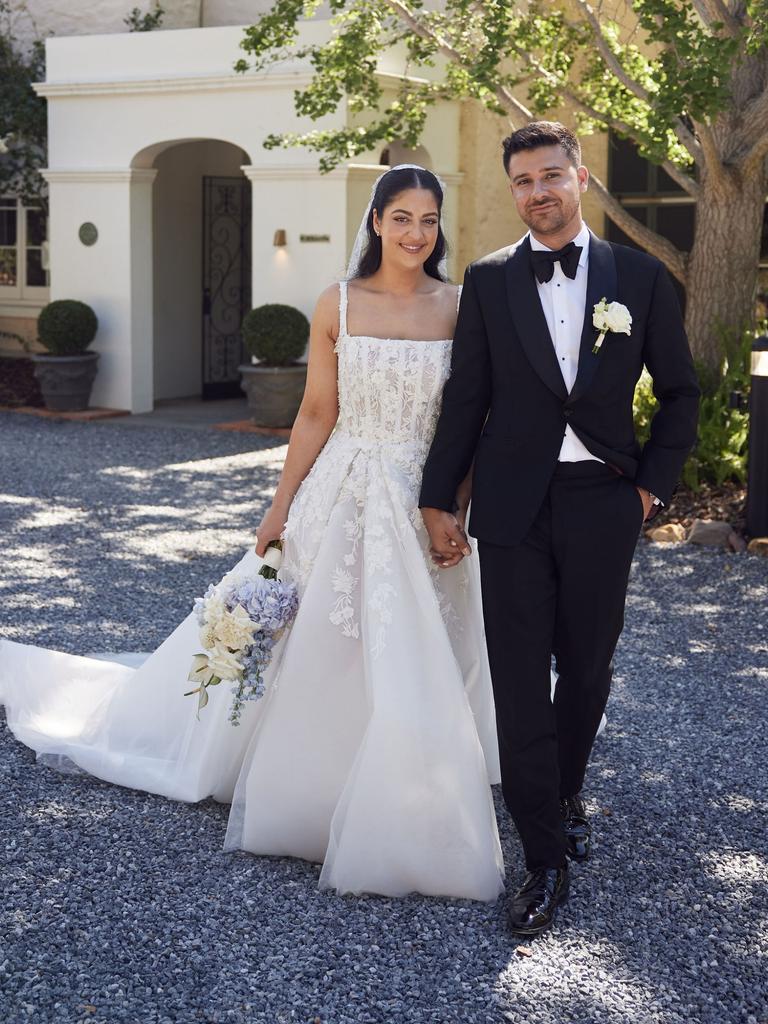 The newlyweds were married in front of about 275 guests in the backyard of Dr Shahin’s lavish Burnside property. Picture: Lost in Love Photography