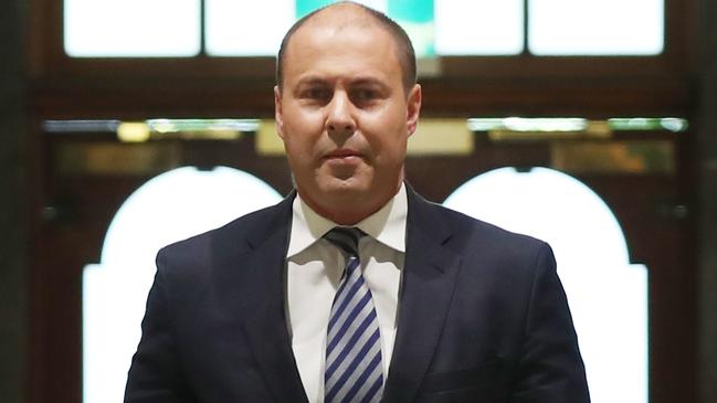 Treasurer Josh Frydenberg is seen during a press conference in Melbourne, Friday, April 12, 2019. (AAP Image/David Crosling) NO ARCHIVING