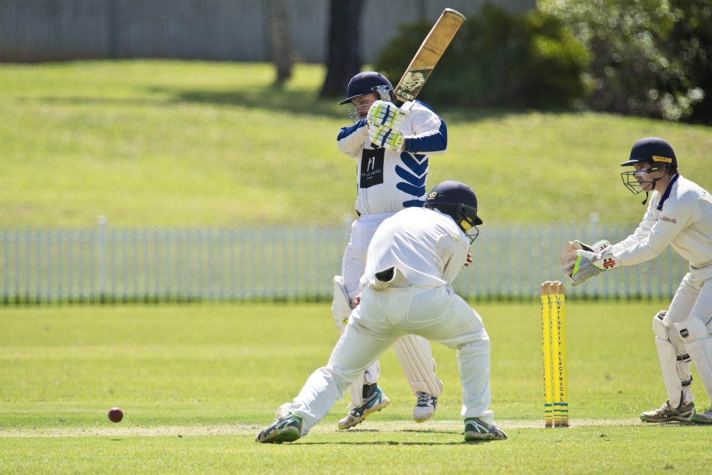 Alex Taylor bats for University against Northern Brothers Diggers in round eight A grade Toowoomba Cricket at Rockville Oval, Saturday, March 7, 2020. Picture: Kevin Farmer