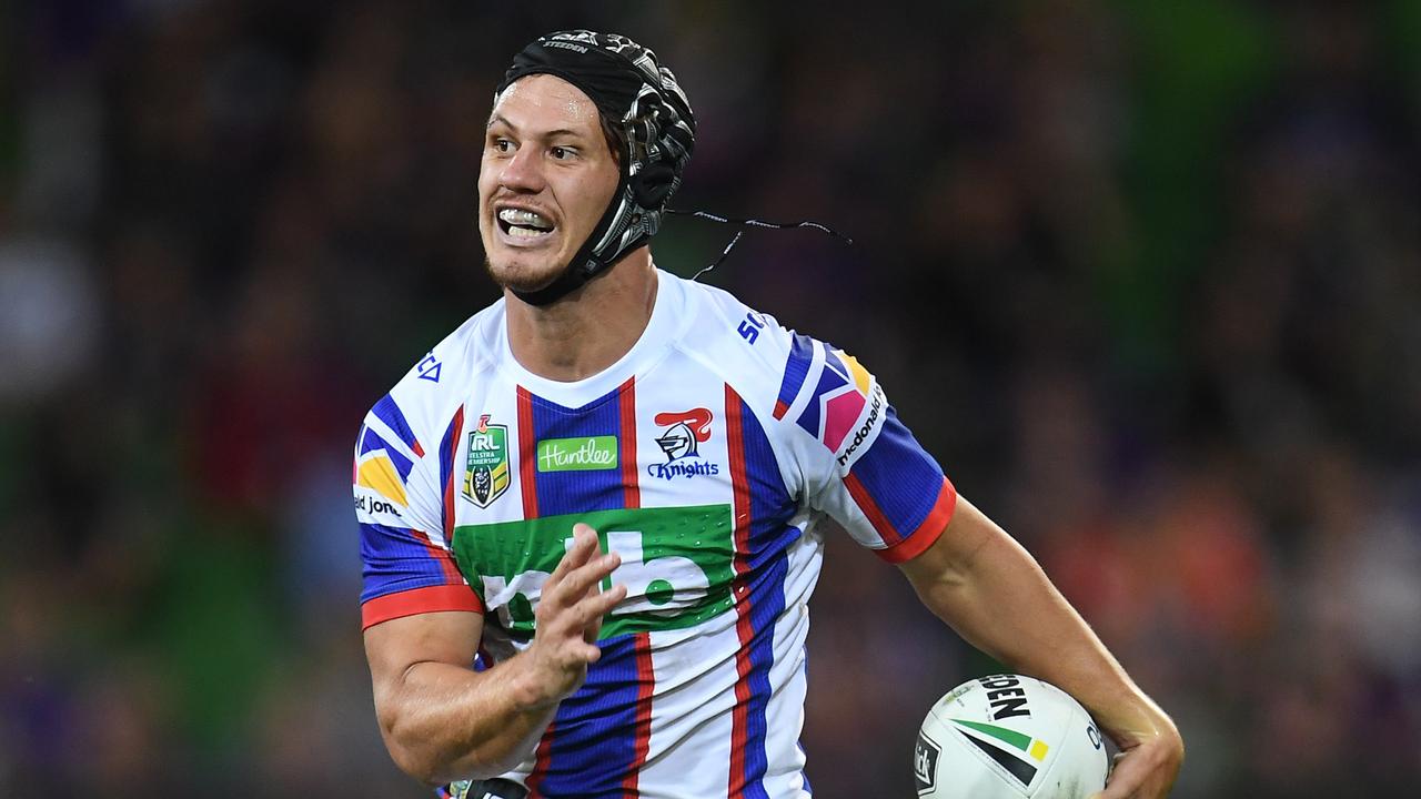 Kalyn Ponga of the Knights is seen in action.