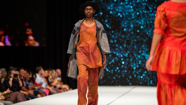 2024 Country to Couture at the Darwin Convention Centre showcases hand-designed First Nations fashion. Picture: Pema Tamang Pakhrin