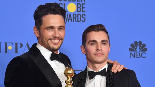 James Franco (pictured with his brother Dave Franco) has been accused of sexual misconduct by five women. (Pic: Frederic J. Brown)