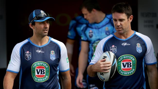 Brad Fittler (R) went from Laurie Daley’s assistant to his successful successor. Picture Gregg Porteous