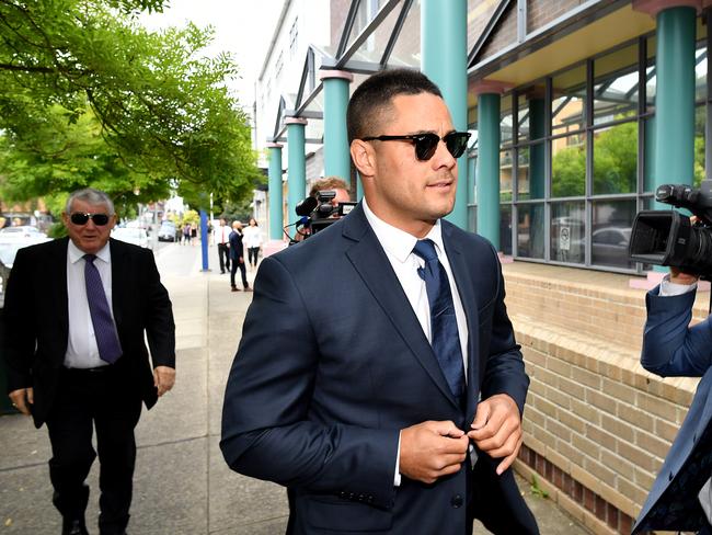 Jarryd Hayne will appear before a bail hearing on Tuesday. Picture: AAP Image/Joel Carrett.