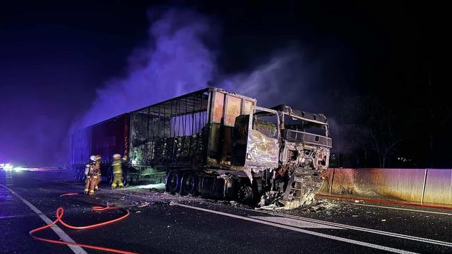 The crash between a truck and Suzuki Swift happened in wild weather on the Bruce Hwy at Aldershot, north of Maryborough.
