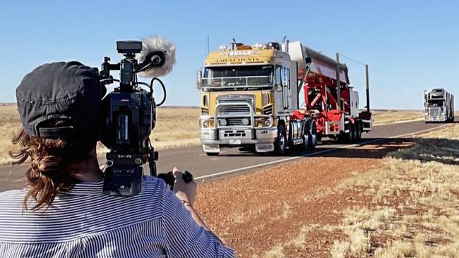 Isabel Darling filming the Bell’s Family Carnival as they travel.