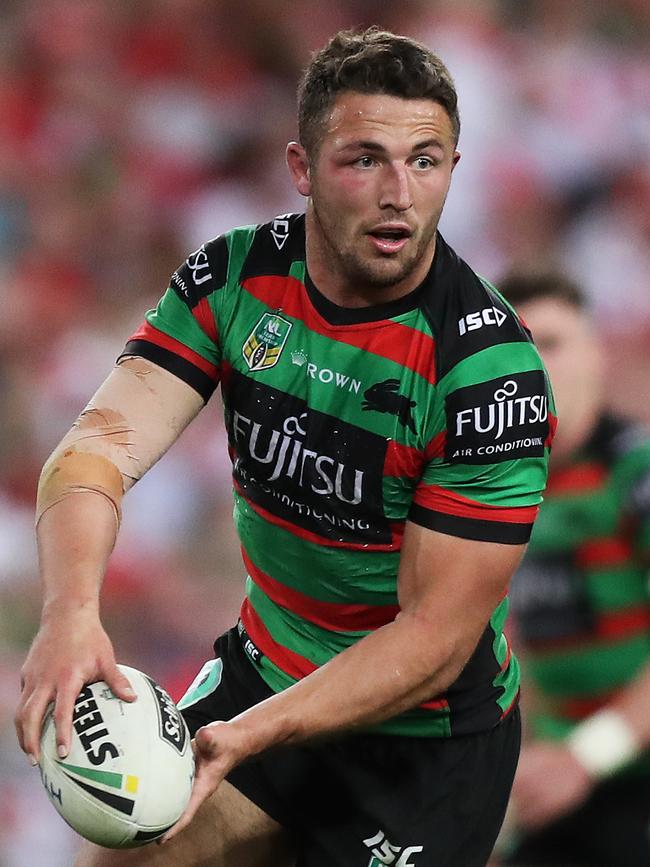 You could pay Sam Burgess’s wages for 30 years — provided he wants to come and play for you. Picture: Brett Costello