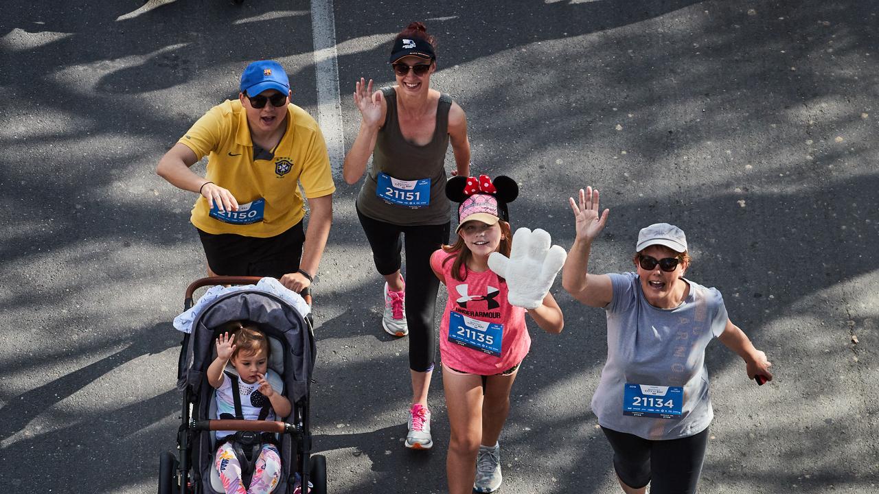 City to Bay participants walking in Adelaide, Sunday, Sept. 15, 2019. Picture: MATT LOXTON