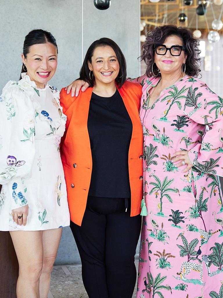 Poh Ling Yeow, Rose Adam and Mandy Hall at the Magill Estate Champagne Brunch Launch Picture: Supplied