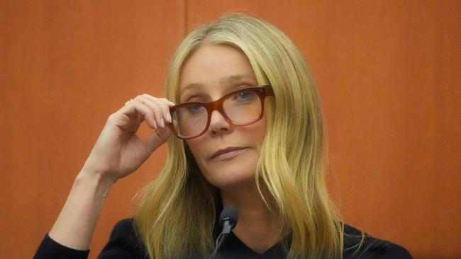 American actor Gwyneth Paltrow testifies during her trial. Picture: AFP