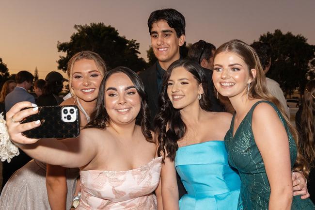 Naomi King, Jorja Covolo, Dominic Perna, Ashlee Galea, Cayley Daniel at the Mirani State High School year 12 Formal.Picture: Michaela Harlow