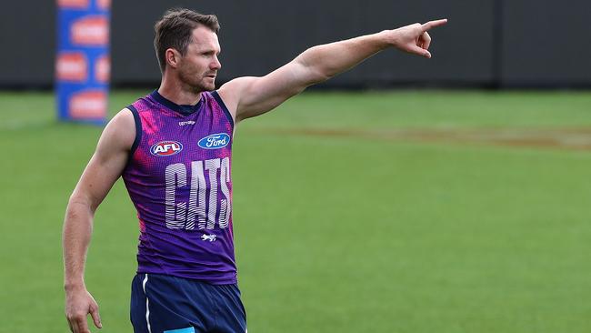 Patrick Dangerfield at Geelong Cats training. Picture: Alison Wynd