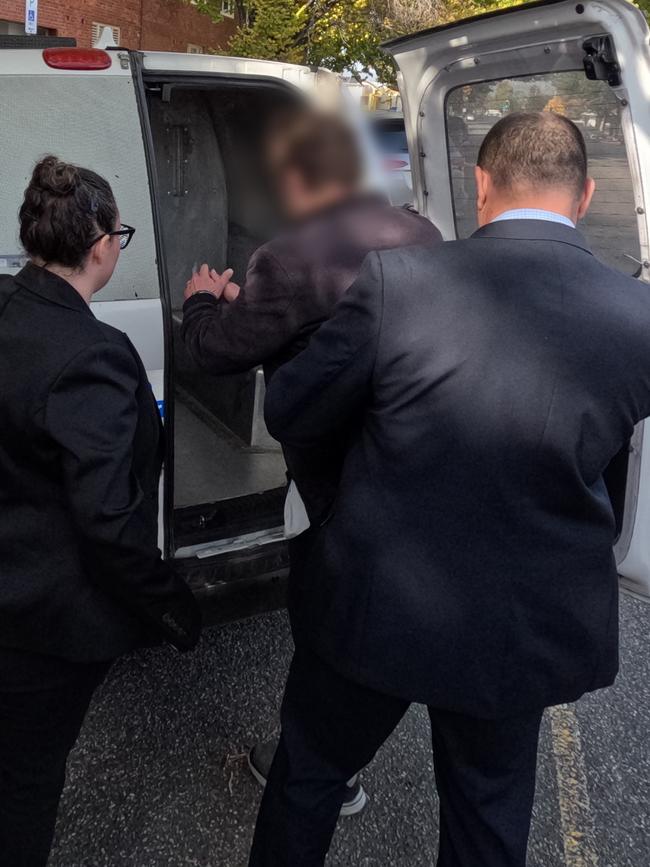 The man as he was taken into custody for a brief period. Picture: NSW Police