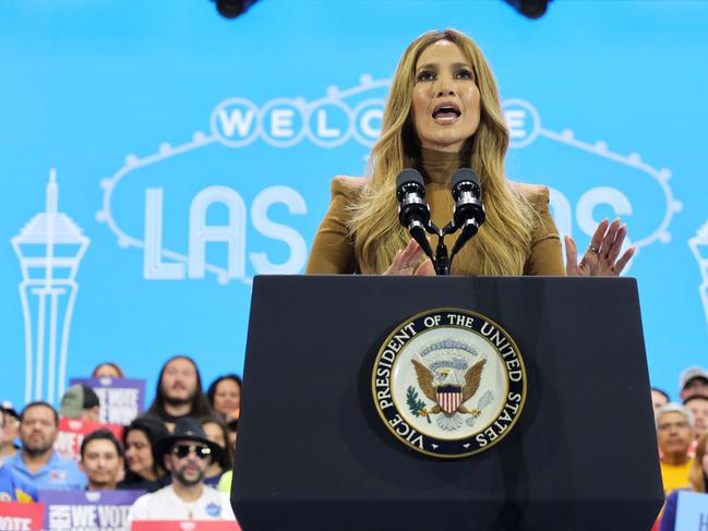 J-Lo complained about “our pain” at a rally for Kamala Harris but voters do not like rich celebrities telling them how to vote. Picture: AFP