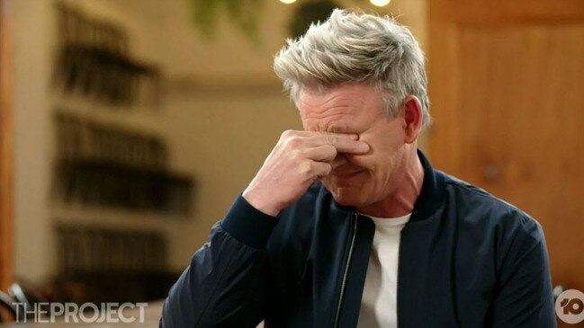 Gordon Ramsay broke down during the special tribute. Picture: Channel 10