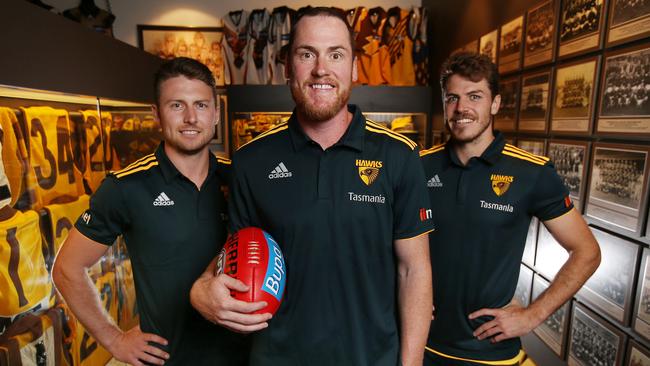 There’s also been a leadership makeover at the Hawks with Jarryd Roughead taking over the captaincy, with Liam Shiels and Isaac Smith his vice-captains. Picture: Michael Klein