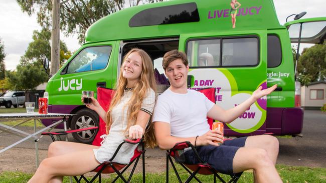 Antoania Federholzner, 19 and Jannik Messner, 20 on holiday from Germany. Picture: Jason Edwards