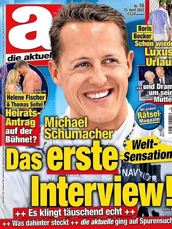 The fake Michael Schumacher interview featured in a leading magazine.