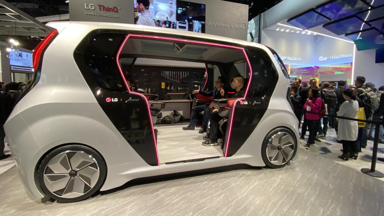 LG’s concept is intended as an autonomous shuttle for rideshare, with space for four people at a time.