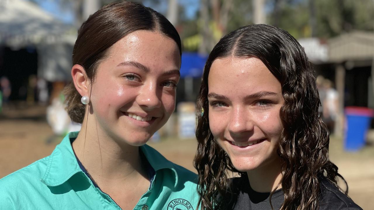 Matildah and Olivia Board, from Hervey Bay, enjoy day one of the 2024 Gympie Muster, at the Amamoor State Forest on August 22, 2024.