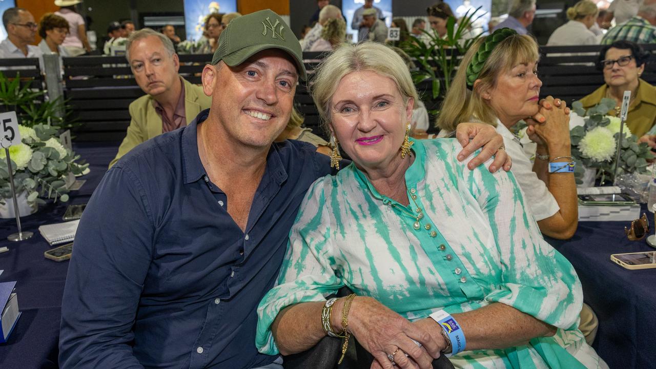Trainer Tony Gollan with Jennifer Acton after she purchased Hi Barbie at last year's Gold Coast Magic Millions Yearling Sale. Picture: Magic Millions